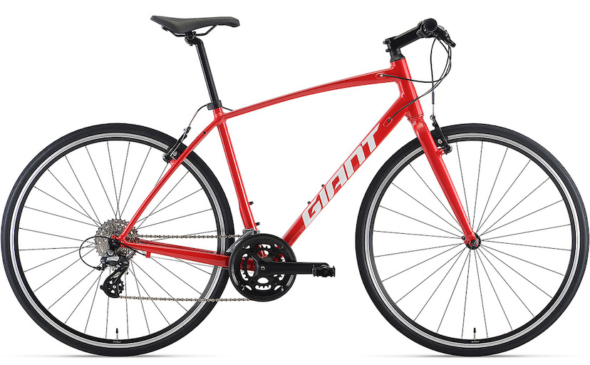 フレームアルミ製赤いクロスバイク 3×8s 700×28c 宮城県 手渡し限定